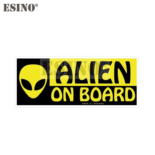 UFO Alien on Board Decalque PVC Dos Desenhos Animados, Creative Car  Styling, Padrão de Aviso Engraçado, Corpo Impermeável Adesivo - AliExpress